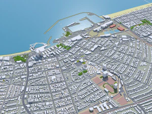 Cidade de Torrance, Calif&oacute;rnia, EUA, 30 km Modelo 3D