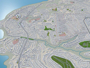 Cidade de Torrance, Calif&oacute;rnia, EUA, 30 km Modelo 3D