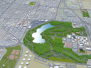 Cidade de Torrance, Calif&oacute;rnia, EUA, 30 km Modelo 3D