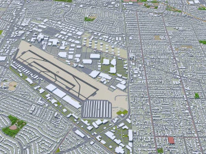 Cidade de Torrance, Calif&oacute;rnia, EUA, 30 km Modelo 3D
