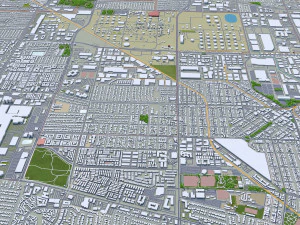 Cidade de Torrance, Calif&oacute;rnia, EUA, 30 km Modelo 3D