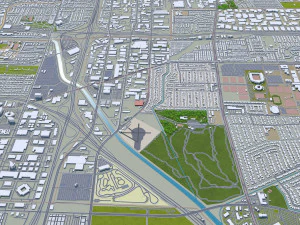 Cidade de Torrance, Calif&oacute;rnia, EUA, 30 km Modelo 3D
