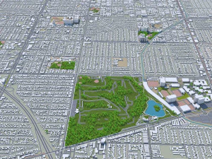 Cidade de Torrance, Calif&oacute;rnia, EUA, 30 km Modelo 3D