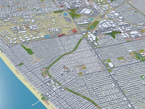 Cidade de Torrance, Calif&oacute;rnia, EUA, 30 km Modelo 3D