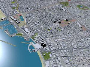 Cidade de Torrance, Calif&oacute;rnia, EUA, 30 km Modelo 3D