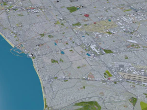 Cidade de Torrance, Calif&oacute;rnia, EUA, 30 km Modelo 3D