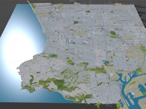 Cidade de Torrance, Calif&oacute;rnia, EUA, 30 km Modelo 3D