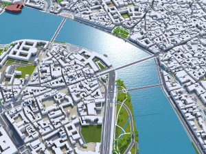 Cidade de Toulouse Fran&ccedil;a 30 km Modelo 3D