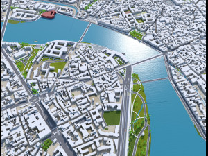 Toulouse city france 30km Model 3D