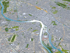 Toulouse city france 30km Model 3D