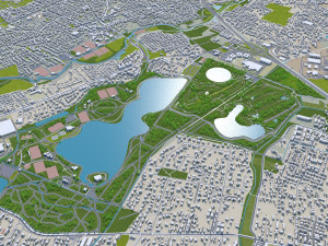 Toulouse city france 30km Model 3D