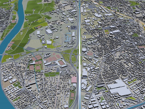 Toulouse city france 30km Model 3D