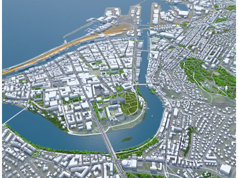 Trondheim city norway 60km 3D मॉडल