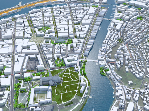 Trondheim city norway 60km 3D मॉडल