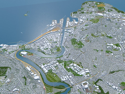Trondheim city norway 60km 3D मॉडल