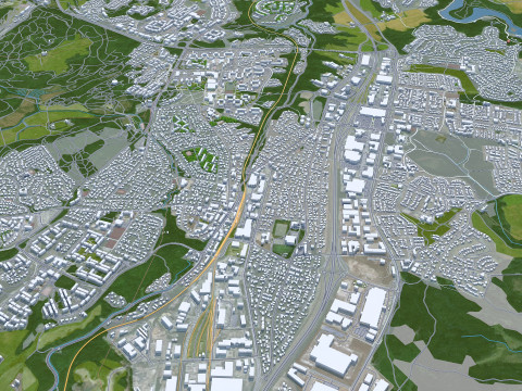 Trondheim city norway 60km 3D मॉडल
