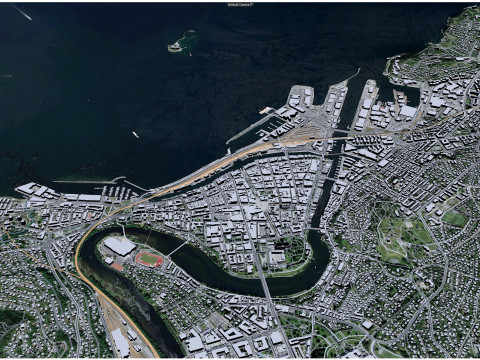 Trondheim city norway 60km 3D मॉडल