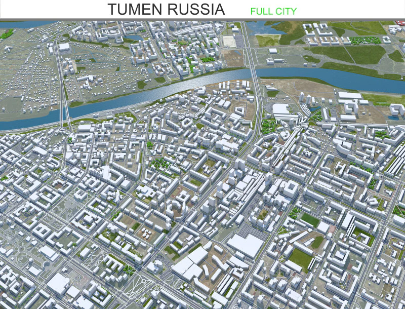 Tumen city russia 60km 3D Model .c4d .max .obj .3ds .fbx .stl .blend 