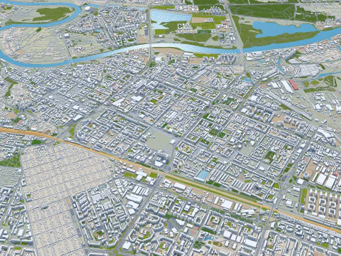 Tumen city russia 60km 3D Model