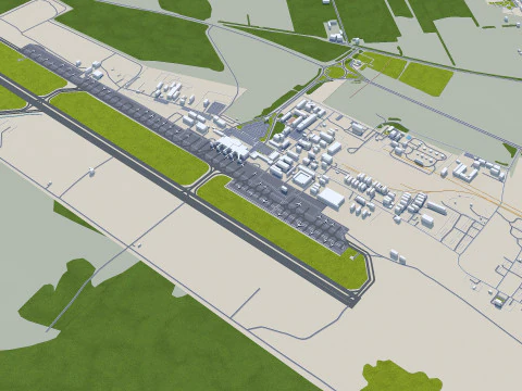 Tumen city russia 60km 3D Model
