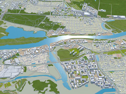 Tumen city russia 60km 3D Model