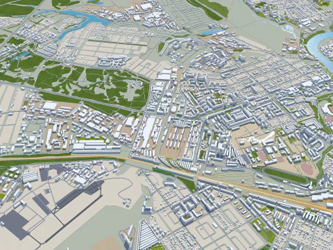 Tumen city russia 60km 3D Model