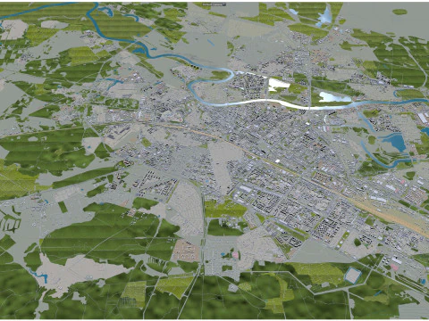 Tumen city russia 60km 3D Model
