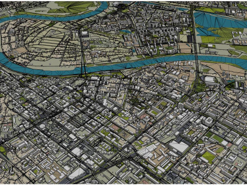 Tumen city russia 60km 3D Model