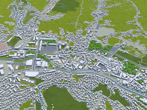Citt&agrave; di Tuzla Bosnia ed Erzegovina 30 km Modello 3D