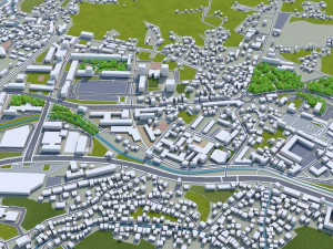 Tuzla şehri bosna hersek 30km 3D Model