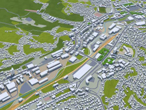 Tuzla şehri bosna hersek 30km 3D Model