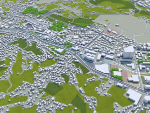 Tuzla şehri bosna hersek 30km 3D Model