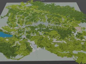 Tuzla şehri bosna hersek 30km 3D Model