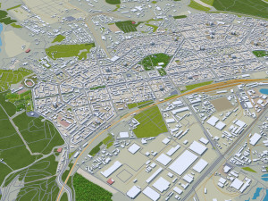 Ufa city russia 90km 3D Model