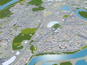 Ufa city russia 90km 3D Model