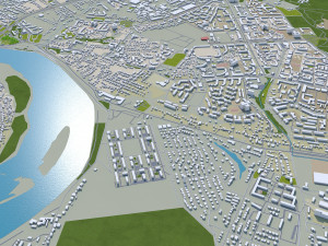 Ufa city russia 90km 3D Model