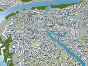 Ufa city russia 90km 3D Model