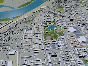 Ufa city russia 90km 3D Model