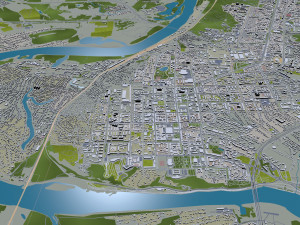 Ufa city russia 90km 3D Model