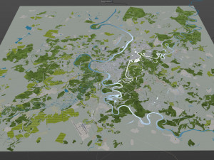 Ufa city russia 90km 3D Model