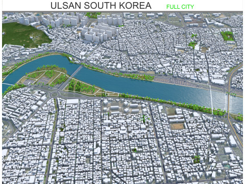 Ulsan city south korea 100km 3D Model