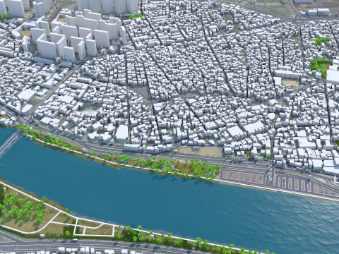 Ulsan city south korea 100km 3D Model
