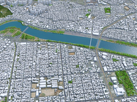 Ulsan city south korea 100km 3D Model