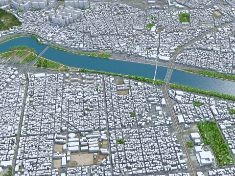 Ulsan city south korea 100km 3D Model