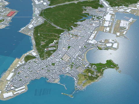 Ulsan city south korea 100km 3D Model