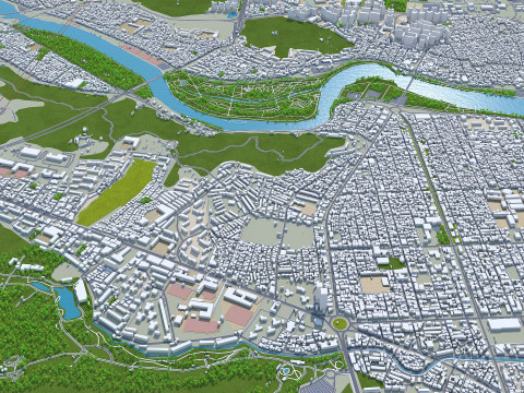 Ulsan city south korea 100km 3D Model
