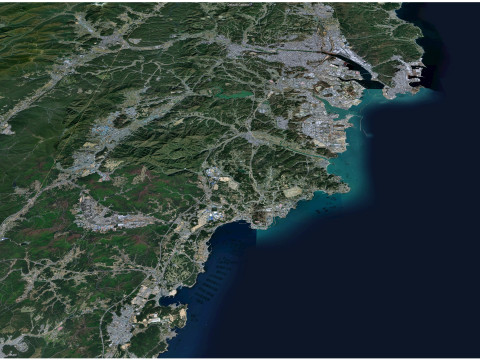 Ulsan city south korea 100km 3D Model