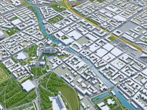 Cidade de Uppsala Suécia 40 km Modelo 3D