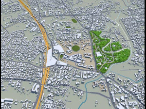 Vadodara city india 30km 3D Model
