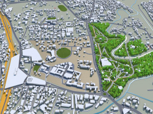 Vadodara city india 30km 3D-Modell